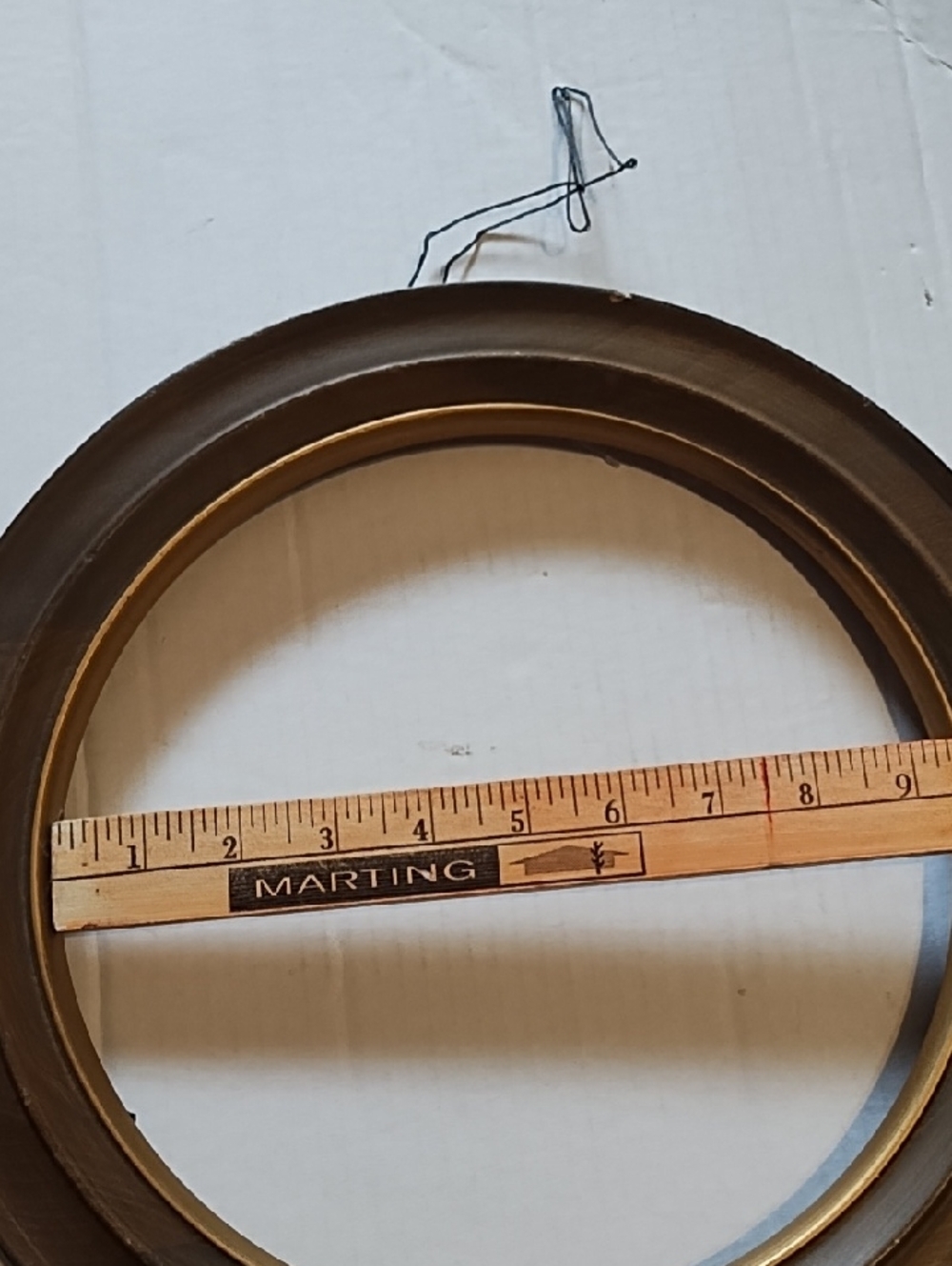 Round Wood Wall Frame - Dark Brown Finish - Picture 14 of 15